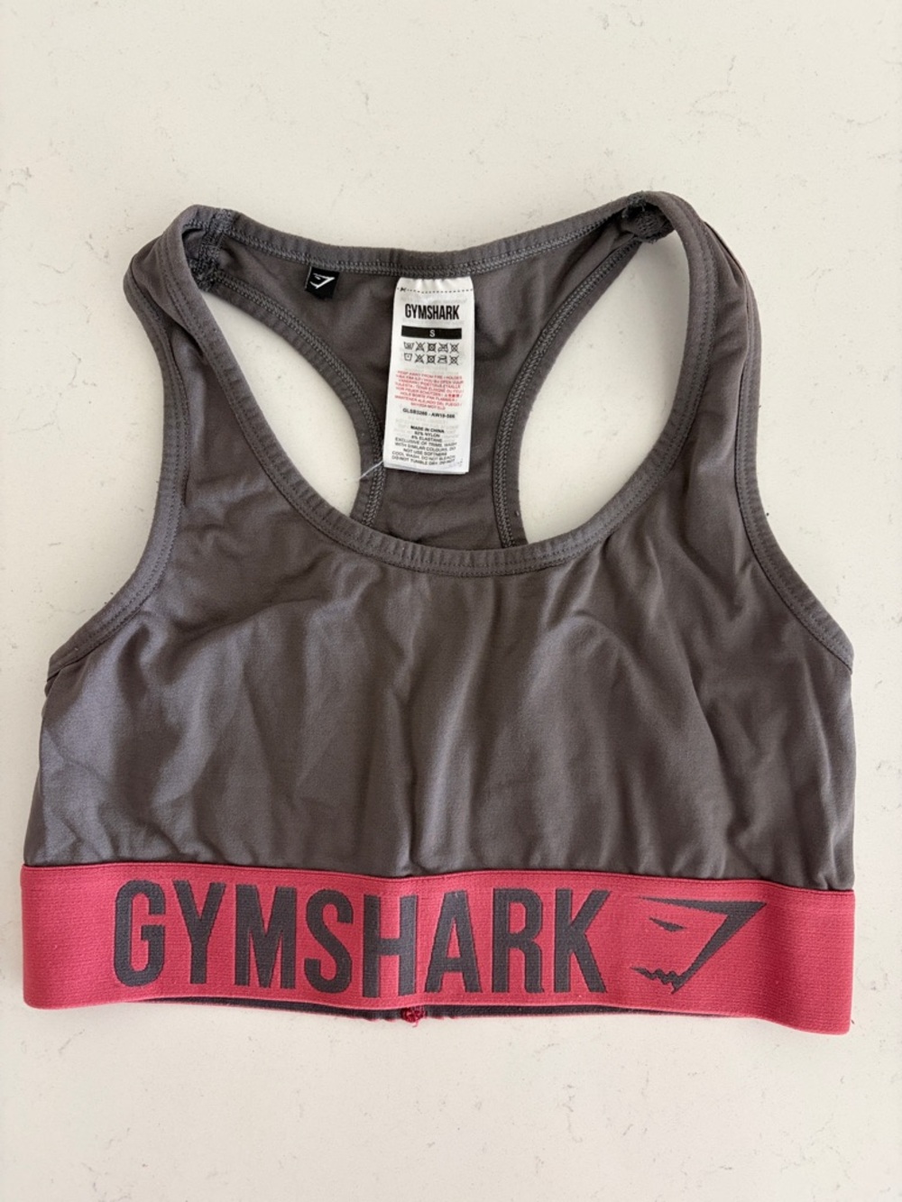 Gymshark Sports Bra with Pink Branded Band